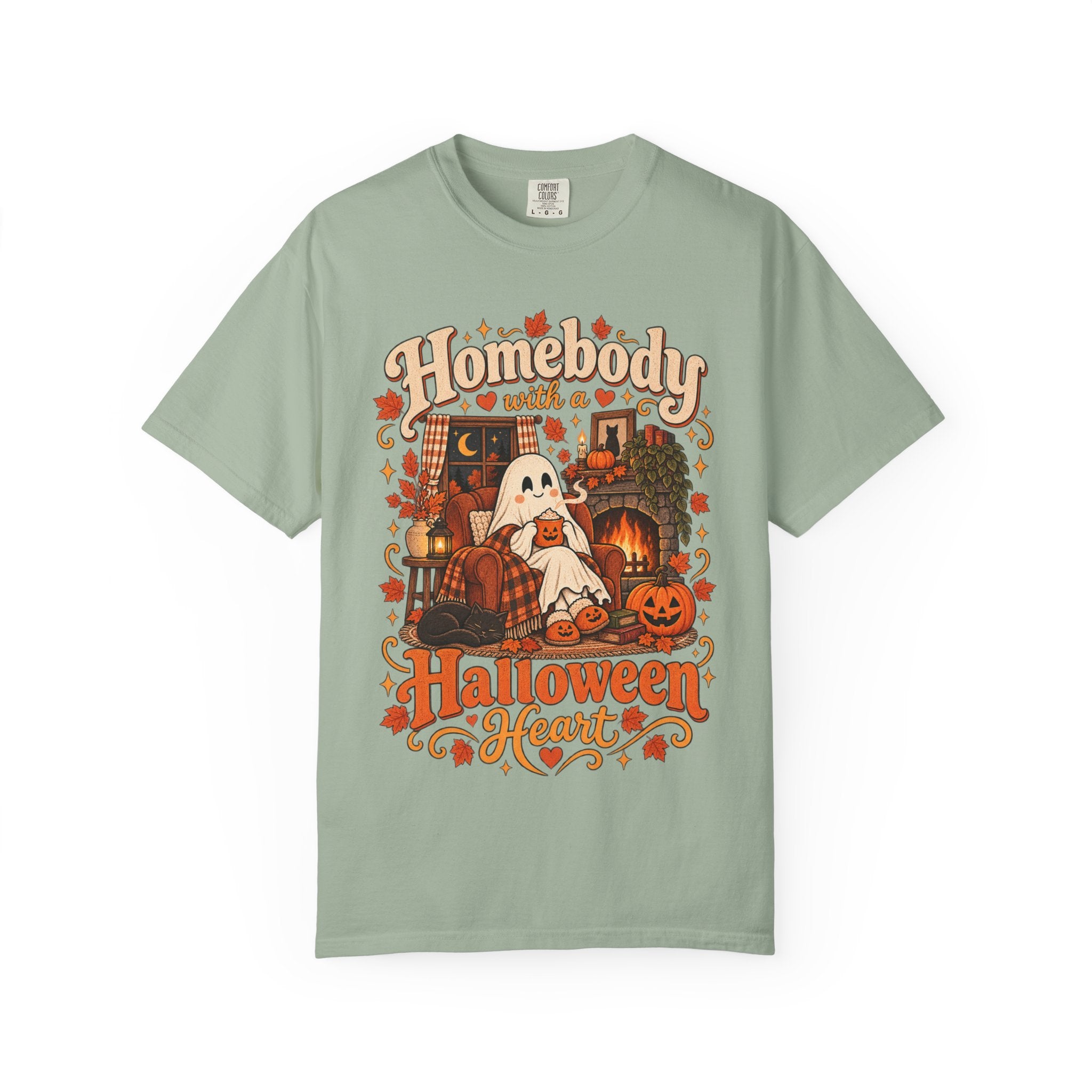 Homebody Halloween Heart T-shirt with ghost and pumpkin graphic product photo 22