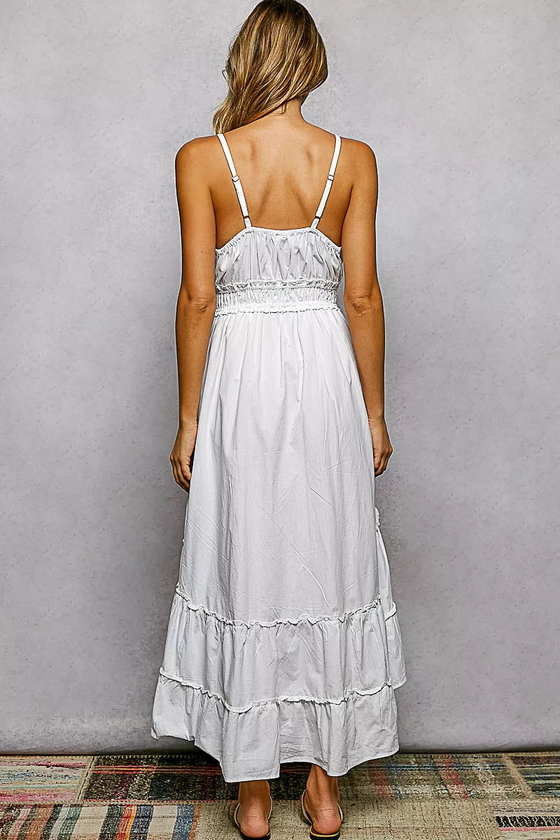 lace trim tiered cami maxi dress Buy Cider Green Lace Trim Tiered Cami Maxi Dress (S) Online