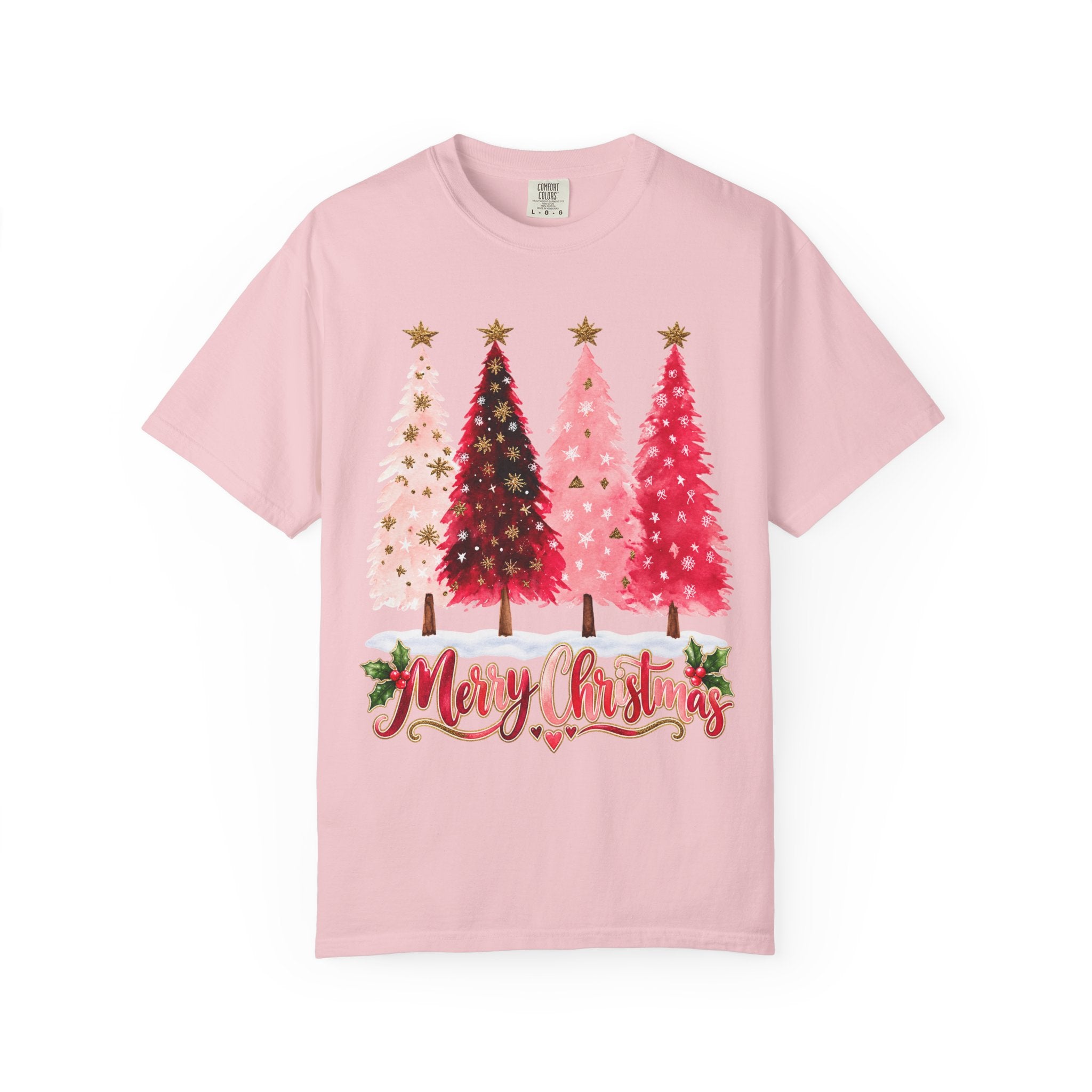 Merry Christmas Pink Tree T-Shirt - t-shirt product image 14