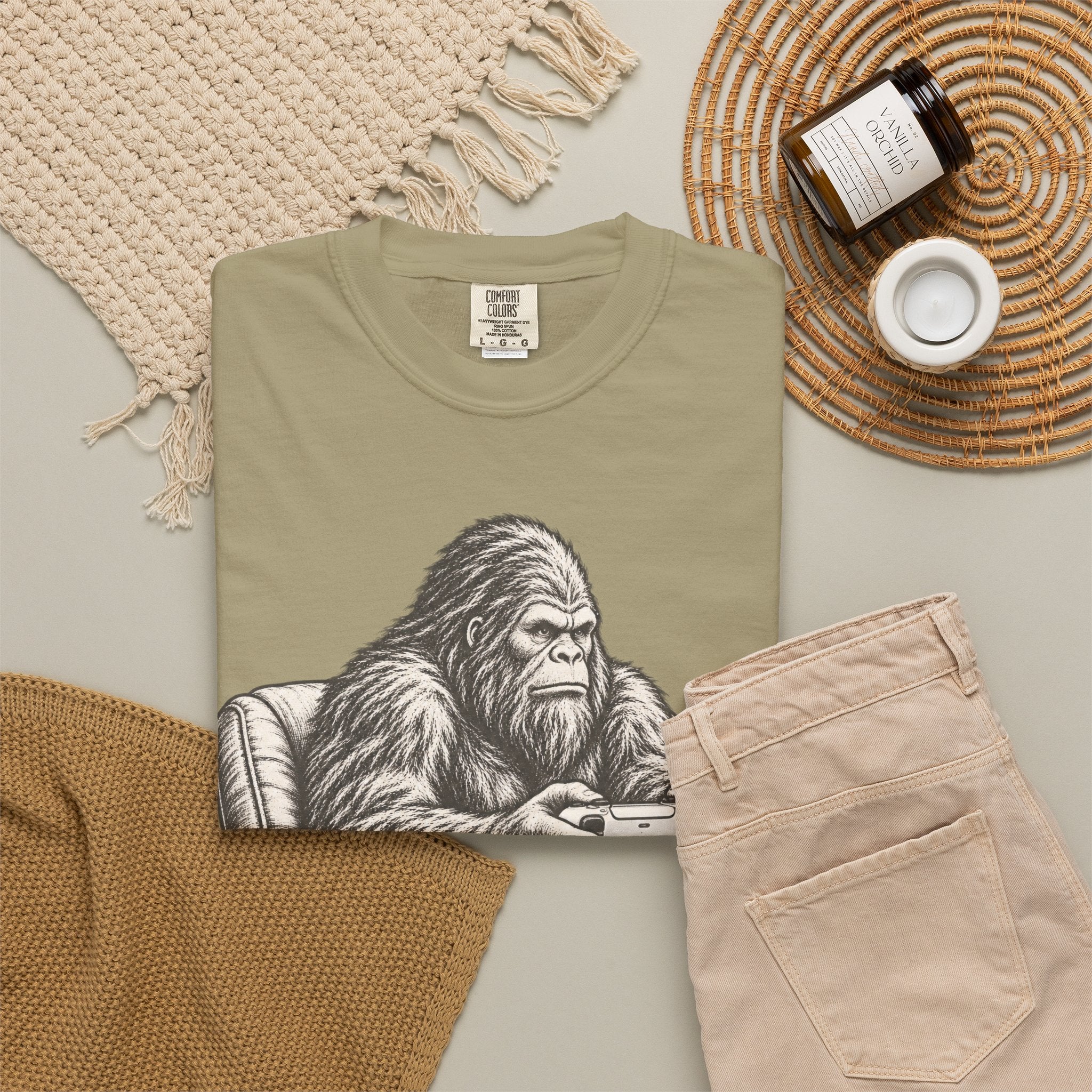 Bigfoot Gamer T-Shirt — Sasquatch gaming Comfort Colors® 1717 graphic tee, product image 21
