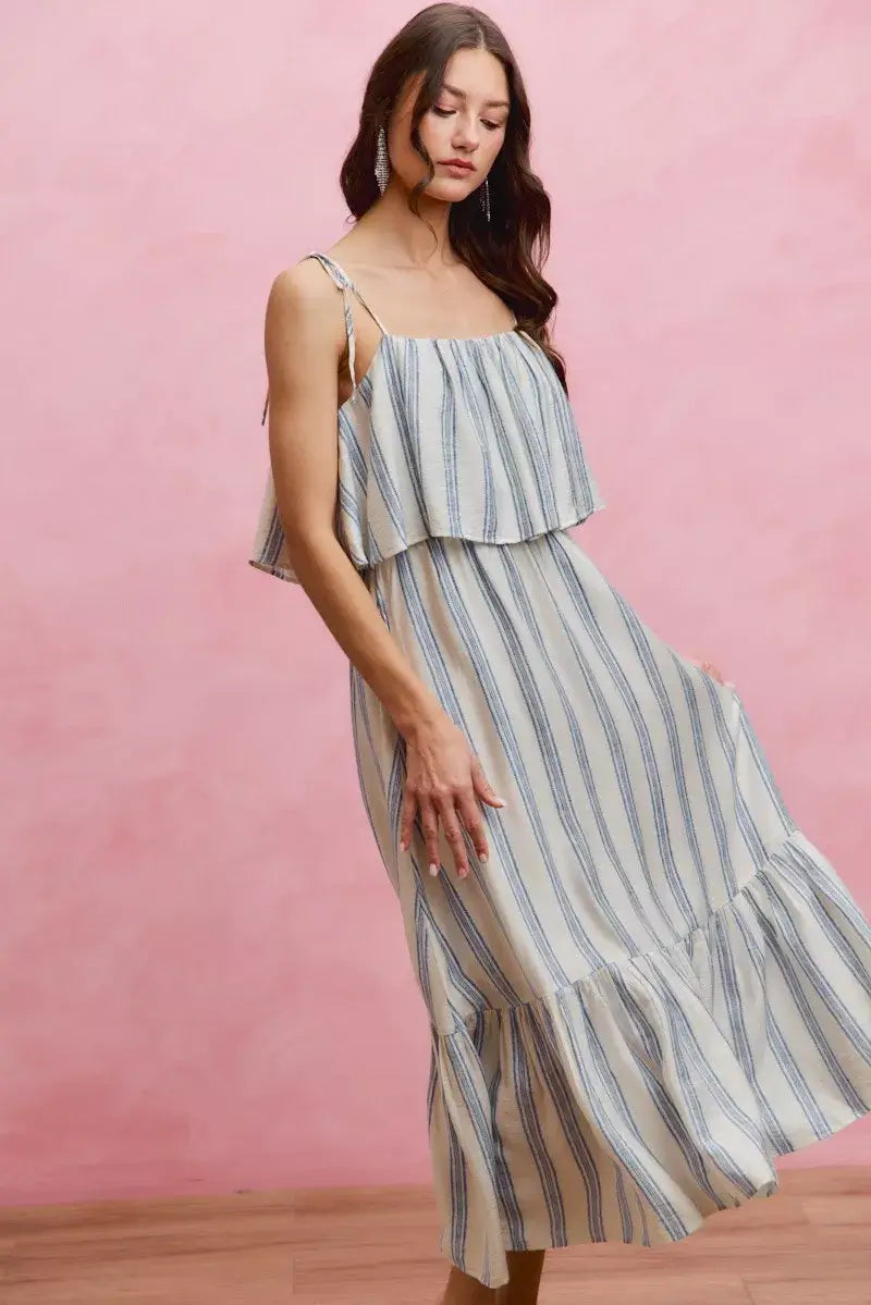 shoulder tie midi dress Jemma One / Pale Blue | MESHKI The JEMMA One Shoulder Tie Midi Dress blends fluid draping with a striking Red Plaid Shoulder Tie Midi
