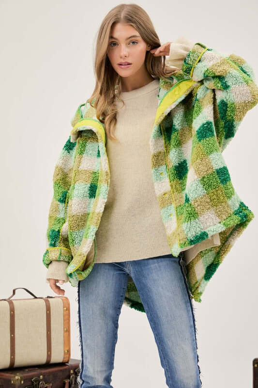 Plus Size Plaid Back Spirit Jacket, Davi & Dani, $ 68.95