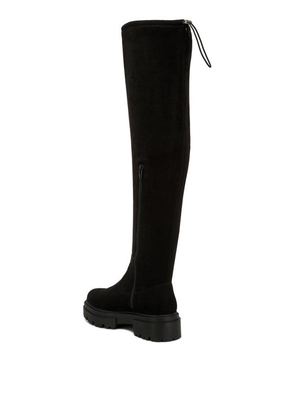 Shop Black Drawstring Detail Knee High Boots | Women's Shoes Boutique, Boots, USA Boutique