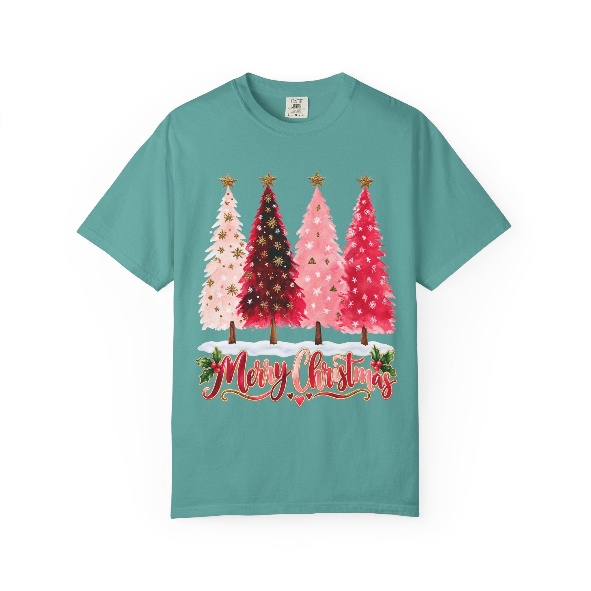 Merry Christmas Pink Tree T-Shirt - t-shirt product image 7