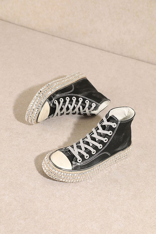 Shop Chantel High Top Studded Canvas Sneakers | USA Women's Boutique Shoes , Sneakers, USA Boutique