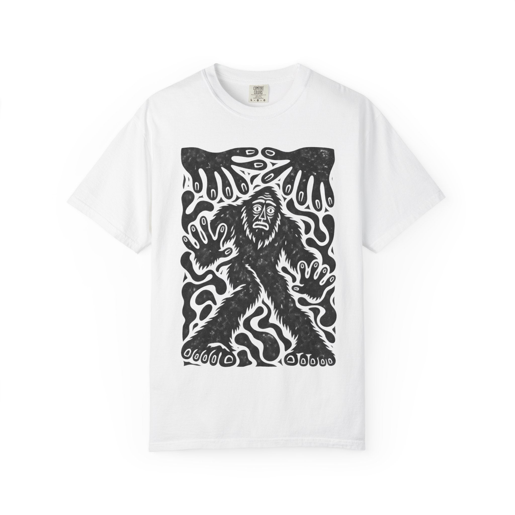 Surreal Haunted Bigfoot Graphic T-Shirt | Vintage Sasquatch Tee