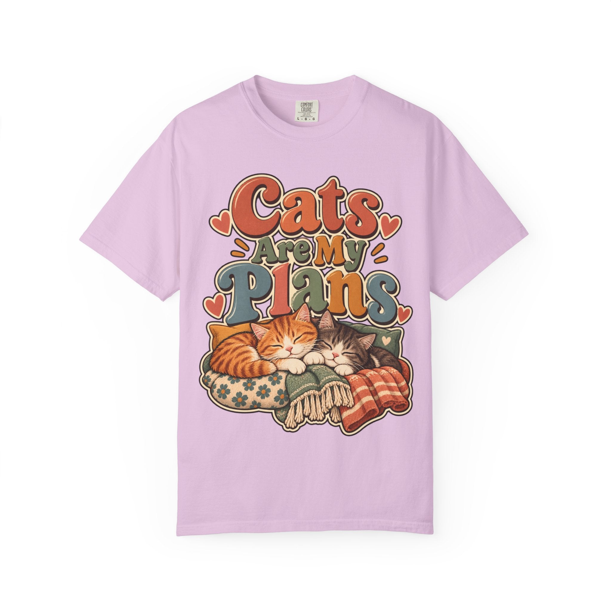 Cats Are My Plans T-Shirt — Retro Sleeping Cats Comfort Colors® Tee
