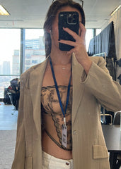 Kim High-Neck Embroidery Bustier on Jelly Fabric