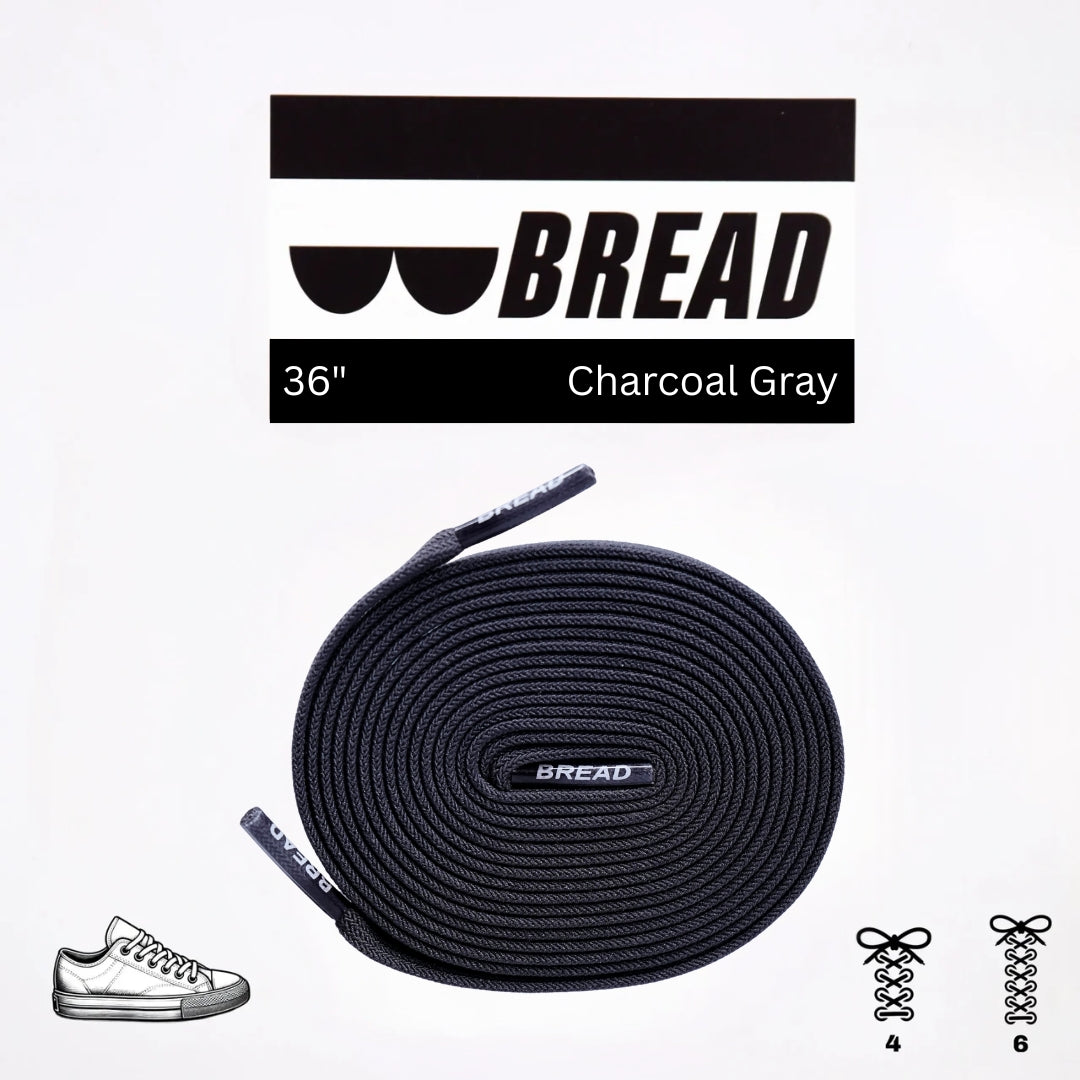 Charcoal Grey Bread Laces, Shoelaces