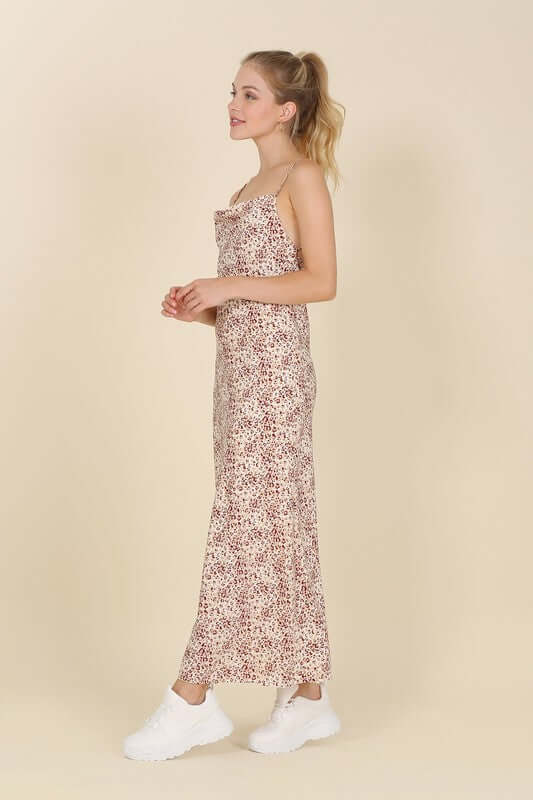 Beige Leopard Cami Dress with Chain Trim, Lilou, $ 48.95