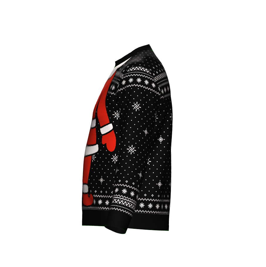 Holiday Christmas Black Santa Unisex Sweater