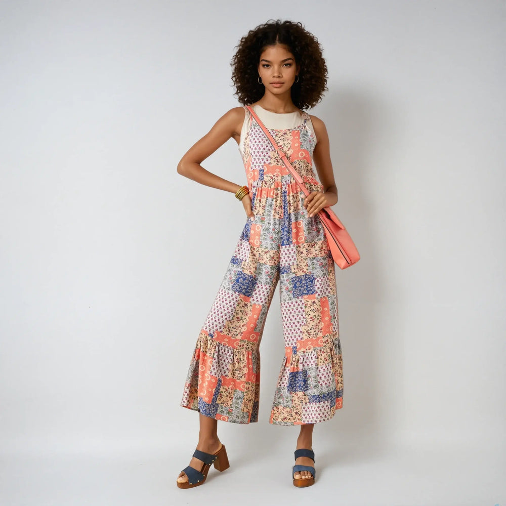Serenity Patchwork Jumpsuit with Side Pockets, Clothing, $ 40.00, A Moment Of Now™