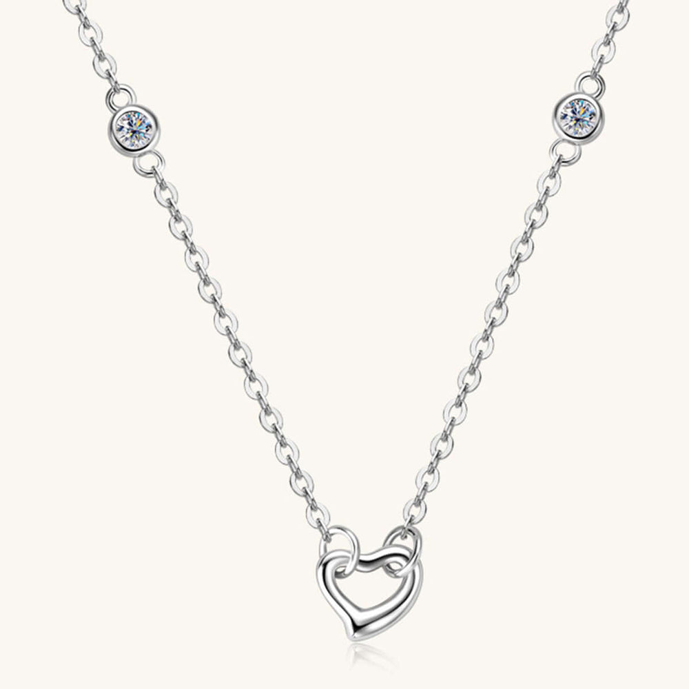 Moissanite 925 Sterling Silver Heart Necklace, Necklaces, $ 68.00, A Moment Of Now™