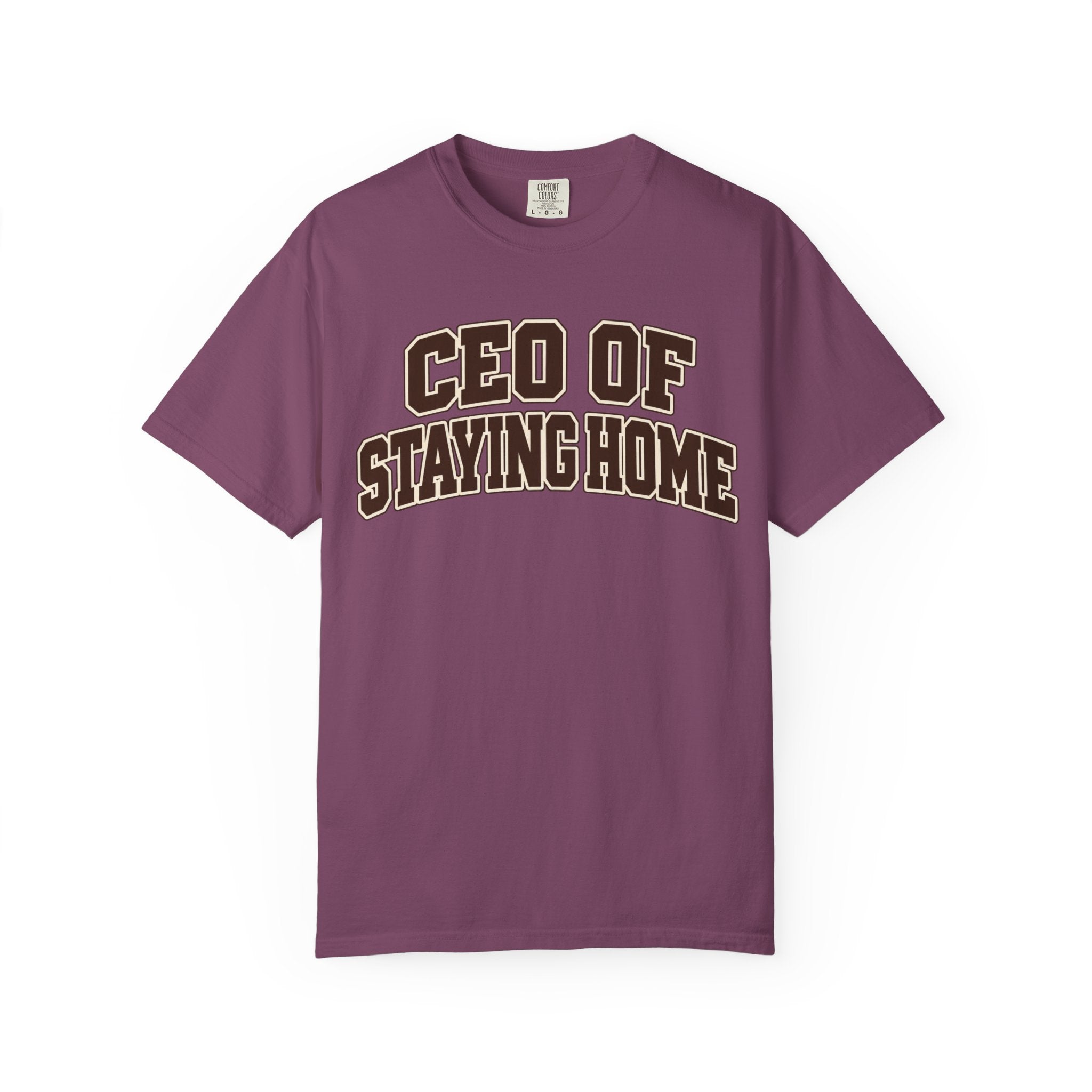 Homebody graphic tee with bold collegiate lettering product mockup