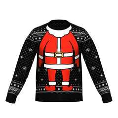 Holiday Christmas Black Santa Unisex Sweater