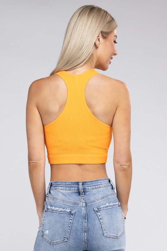 Shop Women's Ribbed Cropped Racerback Tank Top | Shop Boutique Clothing, Tank Tops, USA Boutique