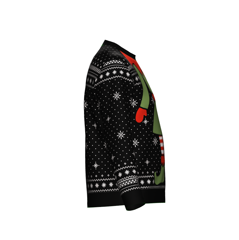 Holiday Season Christmas Elf Black Unisex Sweater