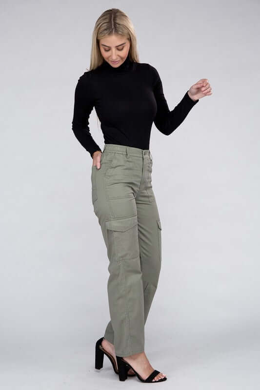 Shop Everyday Wear Elastic-Waist Cargo Pants For Women | Boutique Clothing, Pants, USA Boutique