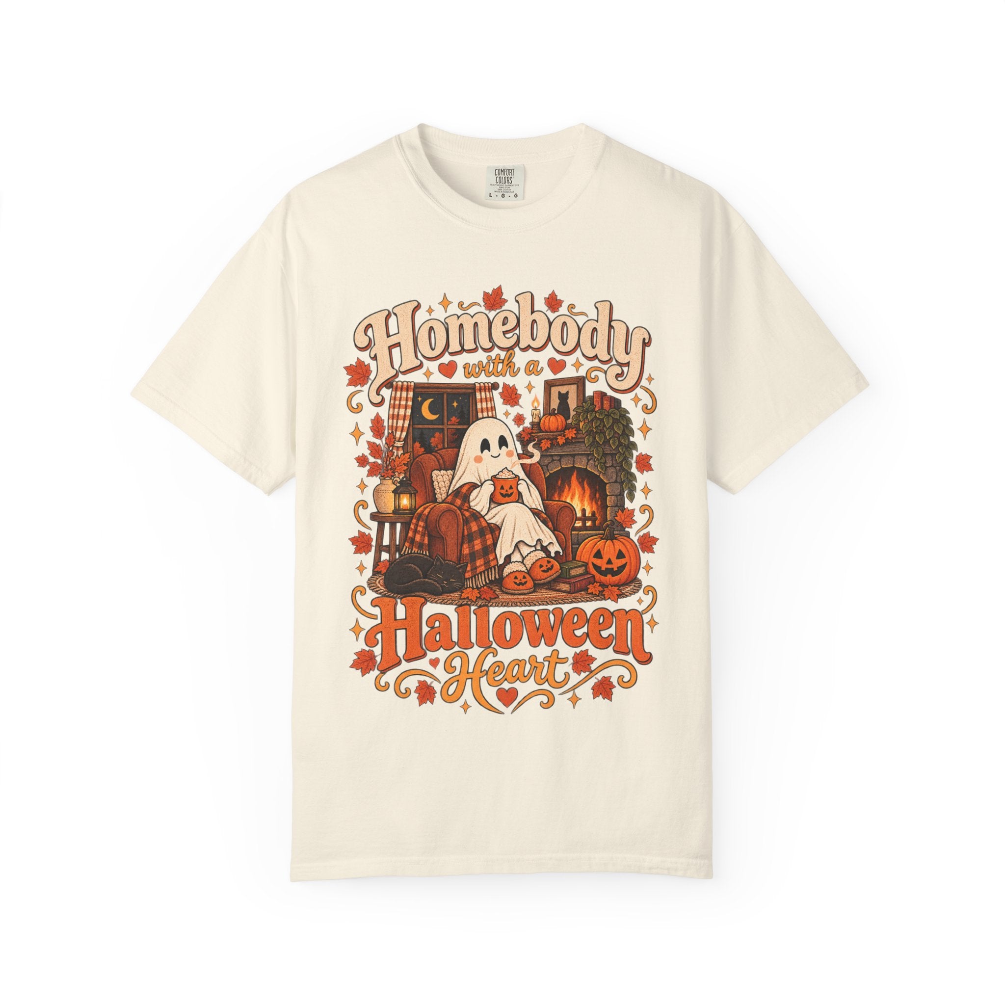 Homebody Halloween Heart T-shirt with ghost and pumpkin graphic product photo 19