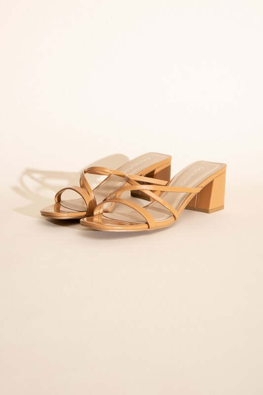 CRIMP-S Black Tan Mule Sandal Heels Sandals, Fortune Dynamic, $ 35.00