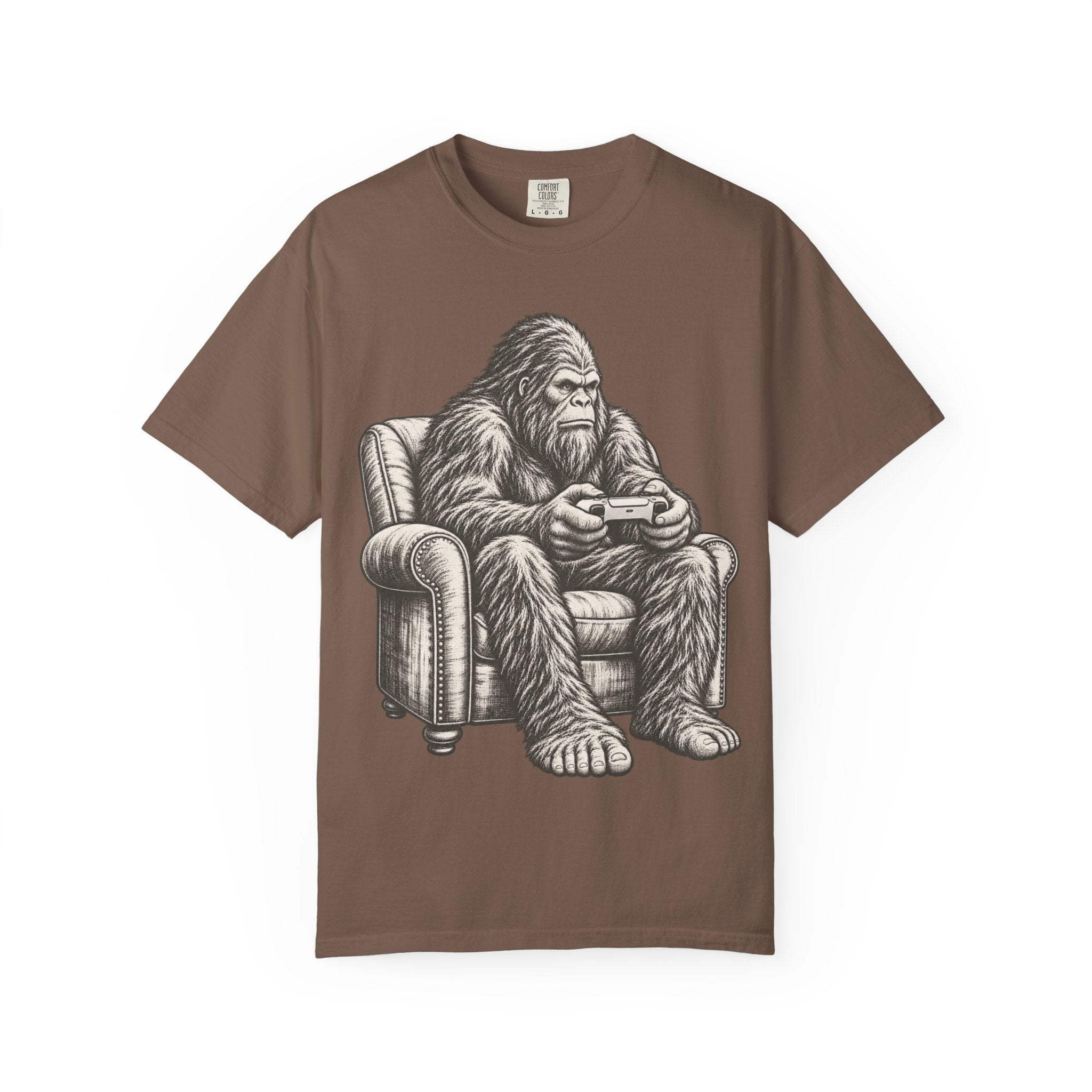 Bigfoot Gamer T-Shirt — Sasquatch gaming Comfort Colors® 1717 graphic tee, product image 17