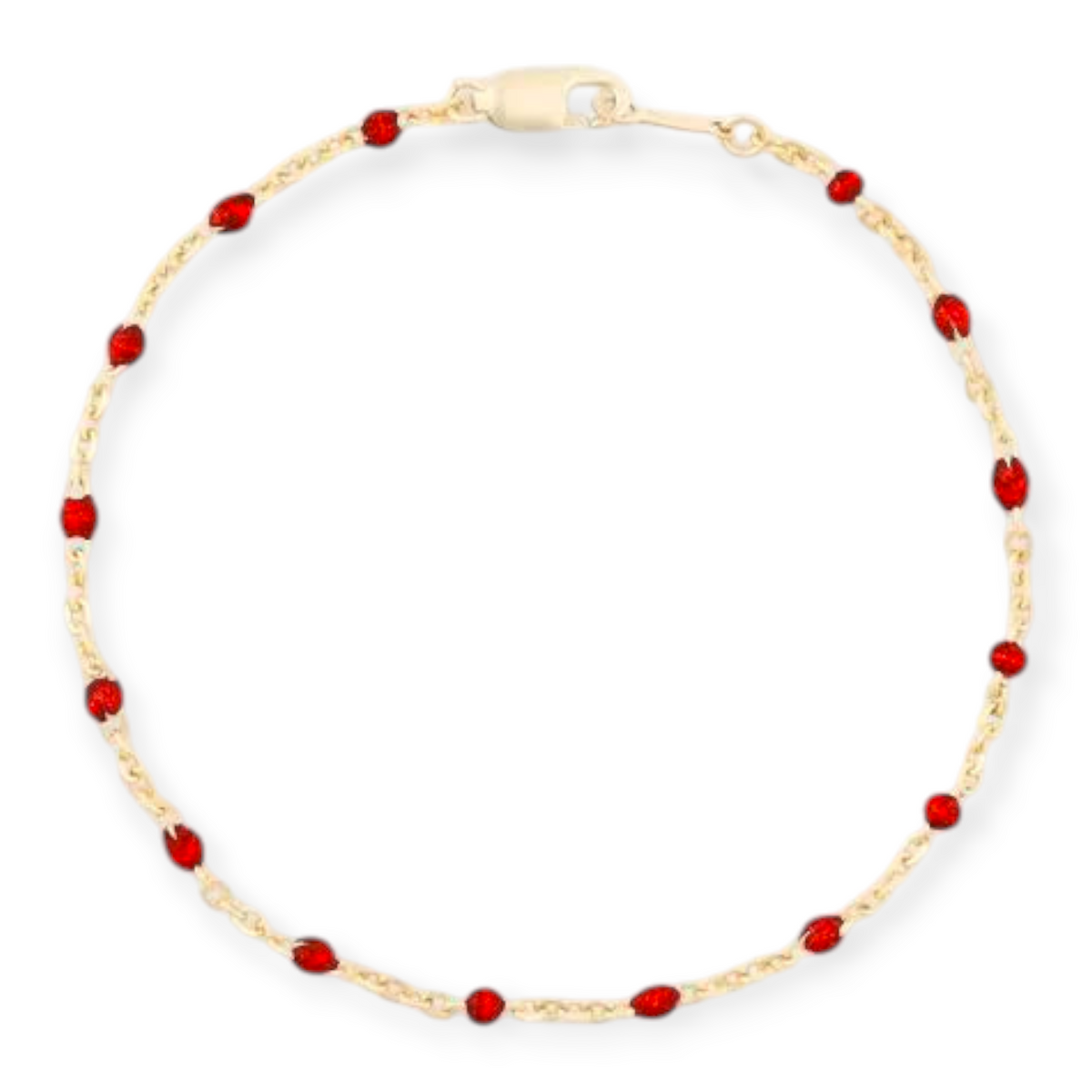 Red Daisy Bracelet | 14K Gold Filled Enamel Chain, Bracelets, $ 52.00, A Moment Of Now™