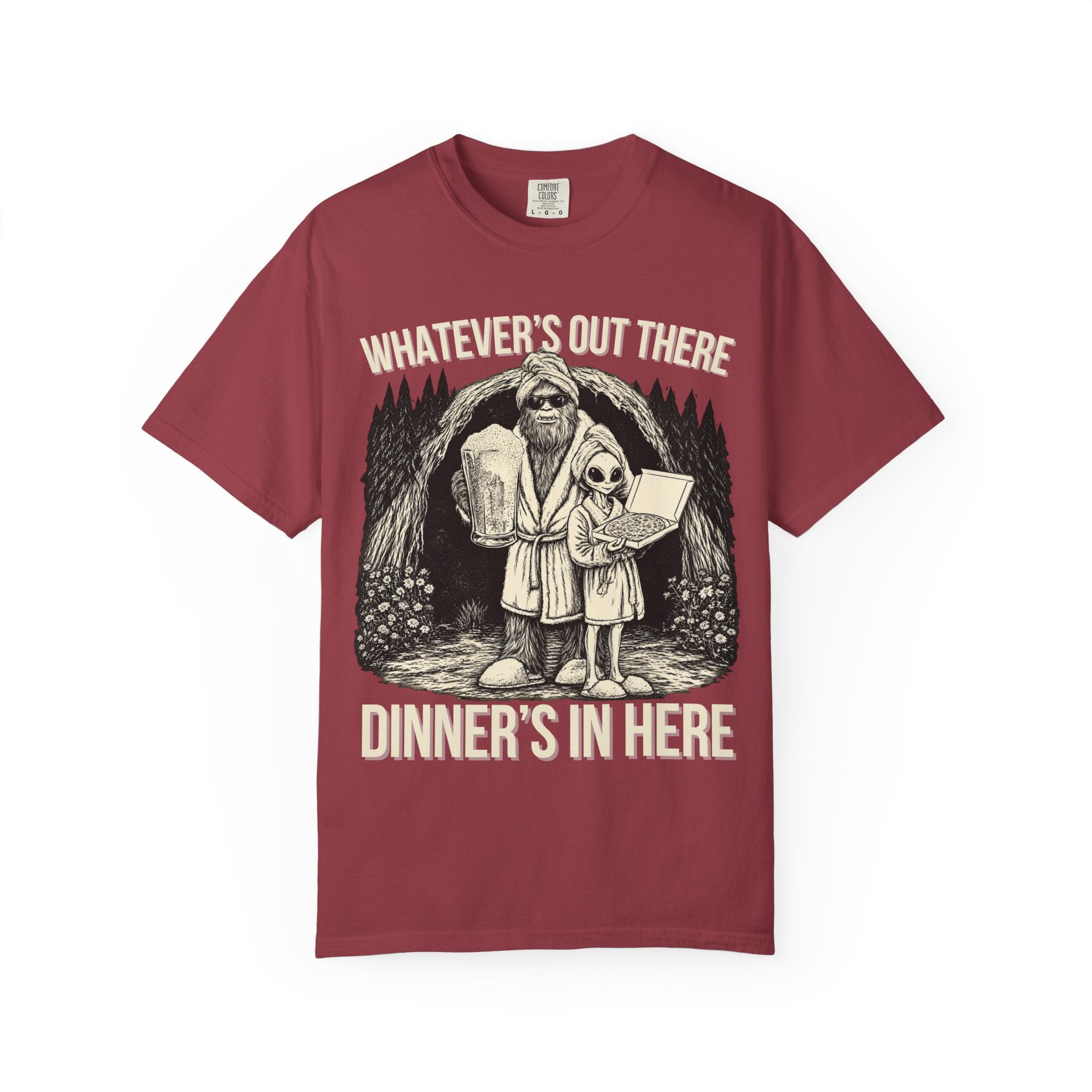Bigfoot & Alien Pizza Night T-Shirt – Dinner's In Here