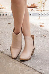 Western Style Cut Out Leather Booties in Nude | Boutique Clothing & Shoes Ankle Boots A Moment Of Now Women’s Boutique Clothing Online Lifestyle Store