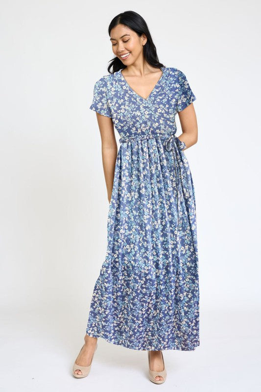 Shop Plus Size Floral Surplice Bodice Sash Maxi Dress | USA Boutique Shop, Dresses, USA Boutique