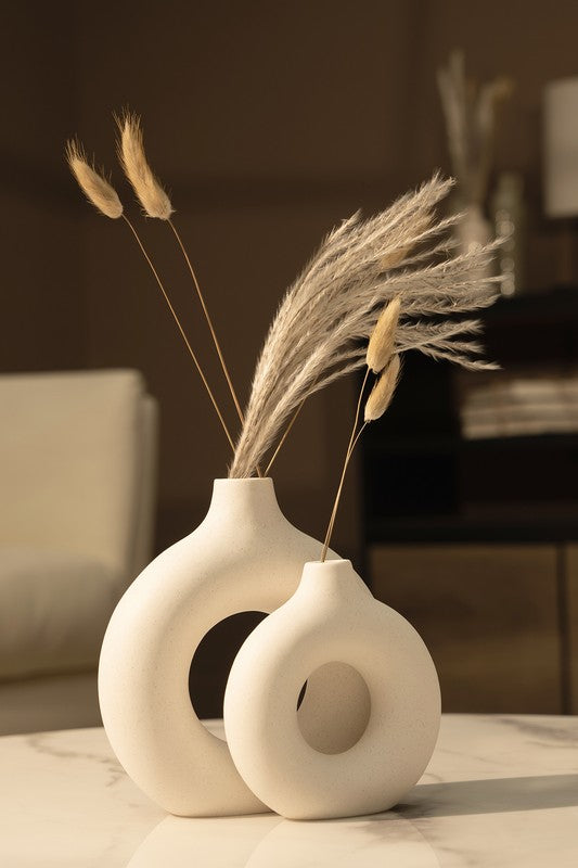 Shop Modern Ceramic Vase Round Shape - 2 pcs/set | USA Home Decor Shop, Vases, USA Boutique
