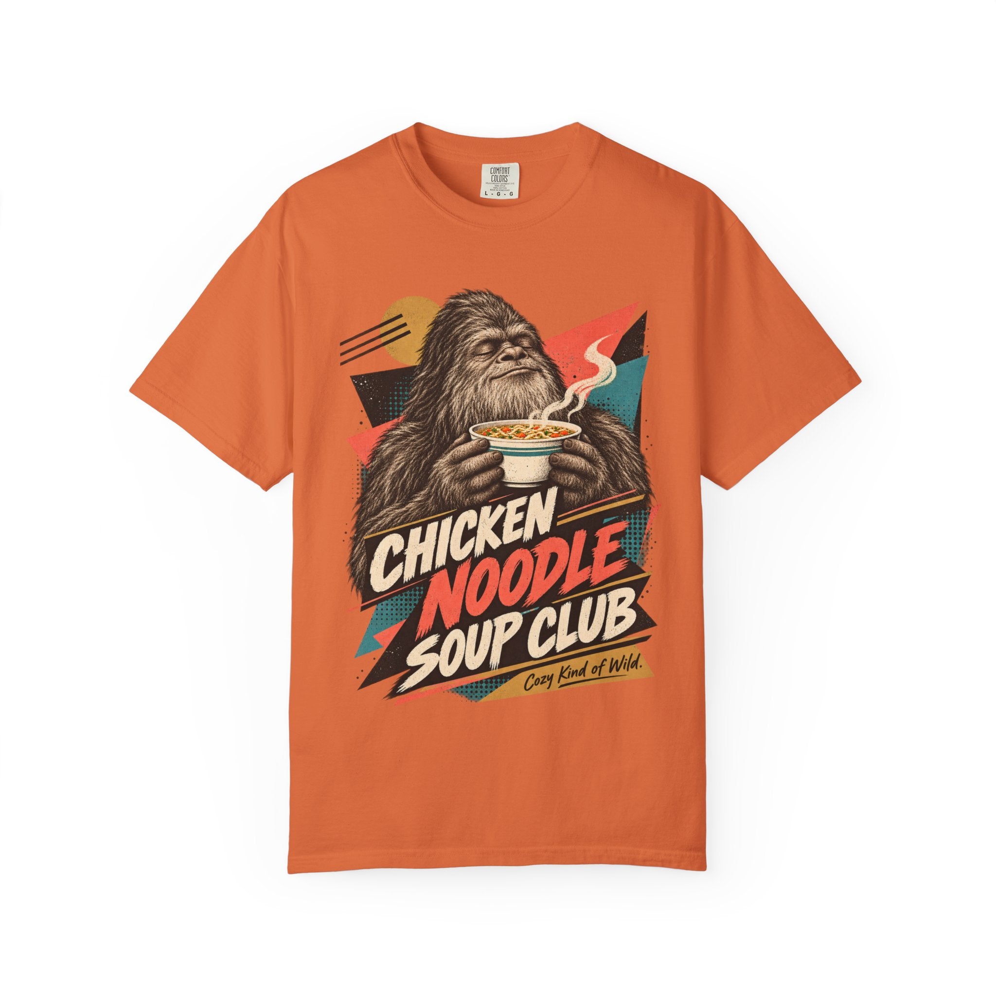 Chicken Noodle Soup Club Bigfoot T-Shirt | Retro Soup Lover Tee