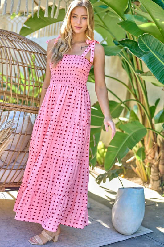 Printed Smocked Ruffle Maxi Dress, Davi & Dani, $ 68.95