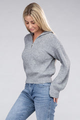Shop Women's Easy-Wear Half-Zip Pullover Sweater | Shop Boutique Clothing, Sweaters, USA Boutique