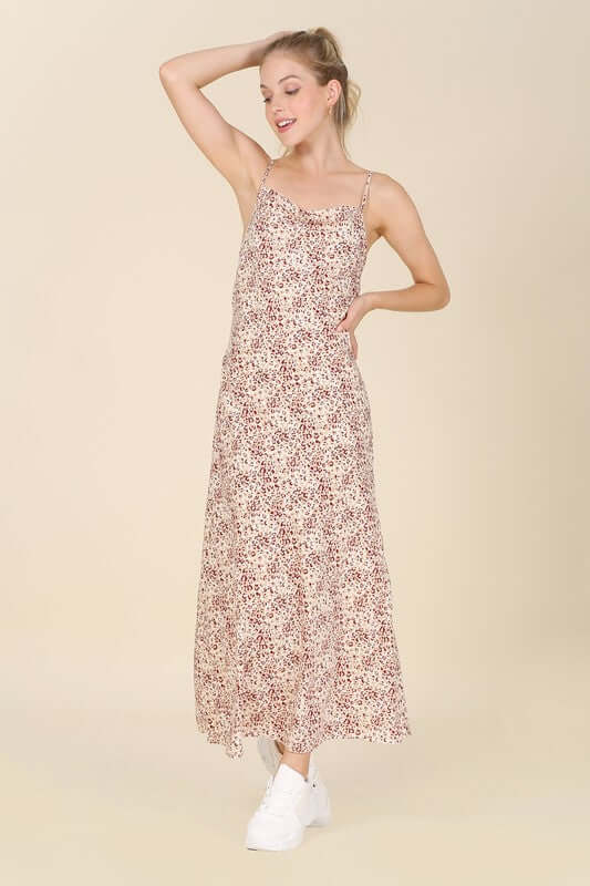 Beige Leopard Cami Dress with Chain Trim, Lilou, $ 48.95