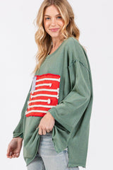 Teal American Flag Patch Drop Shoulder T-Shirt, SAGE + FIG, $ 53.00