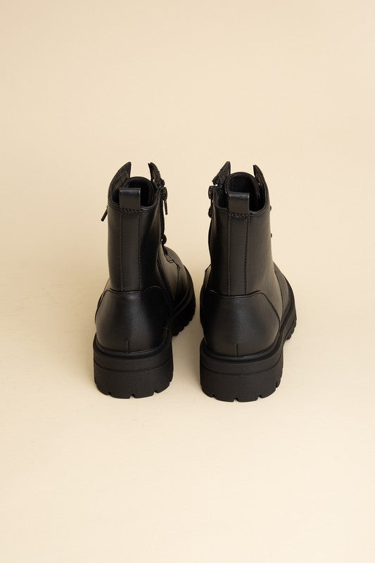 Shop Shop Women's Black Epsom Combat Boots | Fashion Boutique Online, Combat Boots, USA Boutique