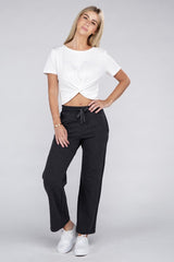 Comfy Relaxed Fit Lounge Wide Pants with Drawstrings