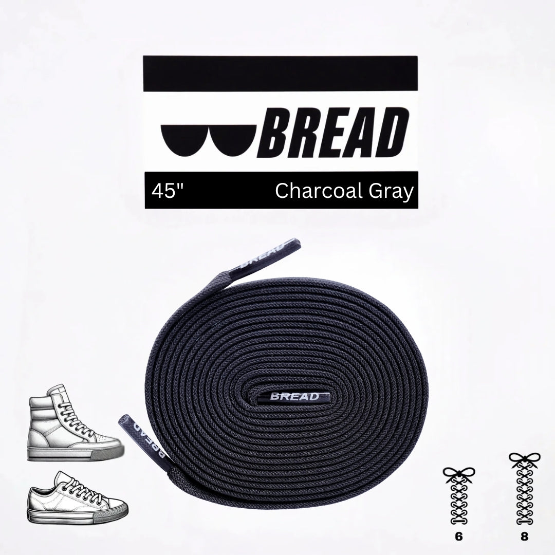 Charcoal Grey Bread Laces, Shoelaces