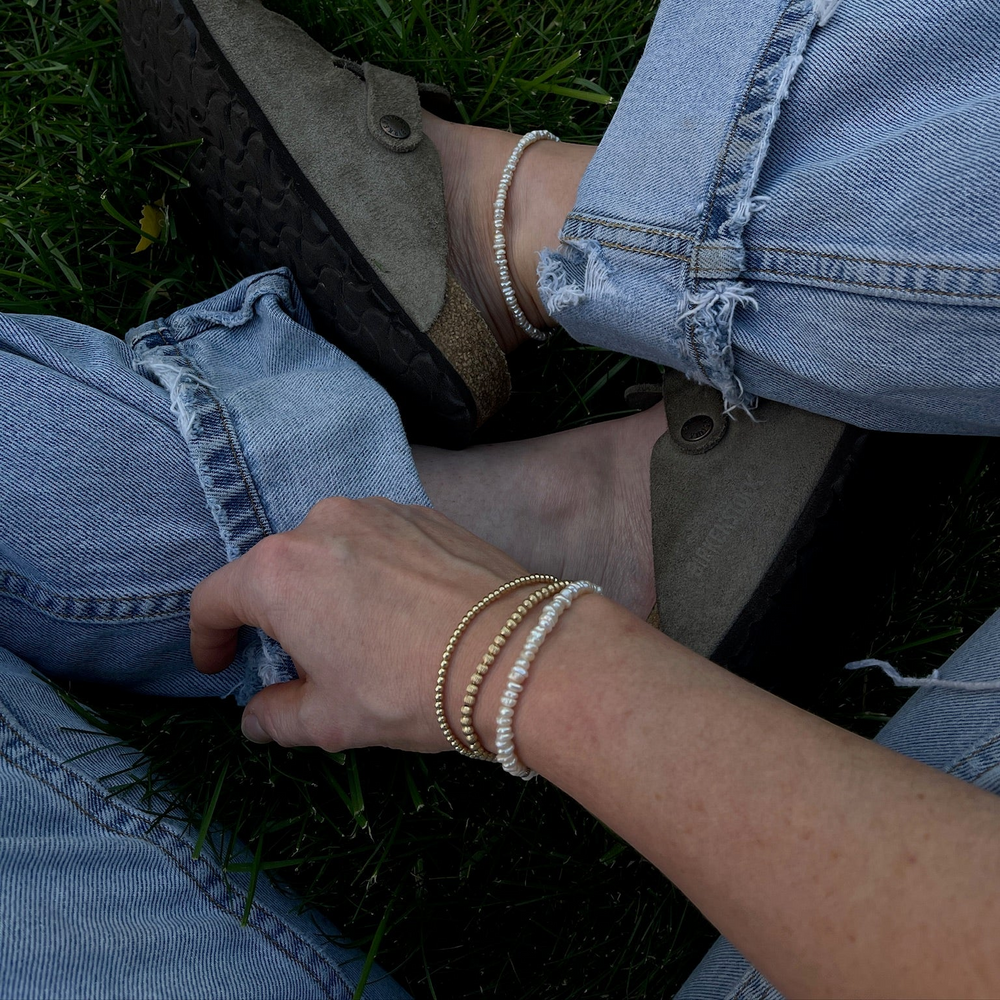 Bri Triple Bracelet Stack | 14K Gold Filled & Pearl, Bracelets, $ 182.00, A Moment Of Now™