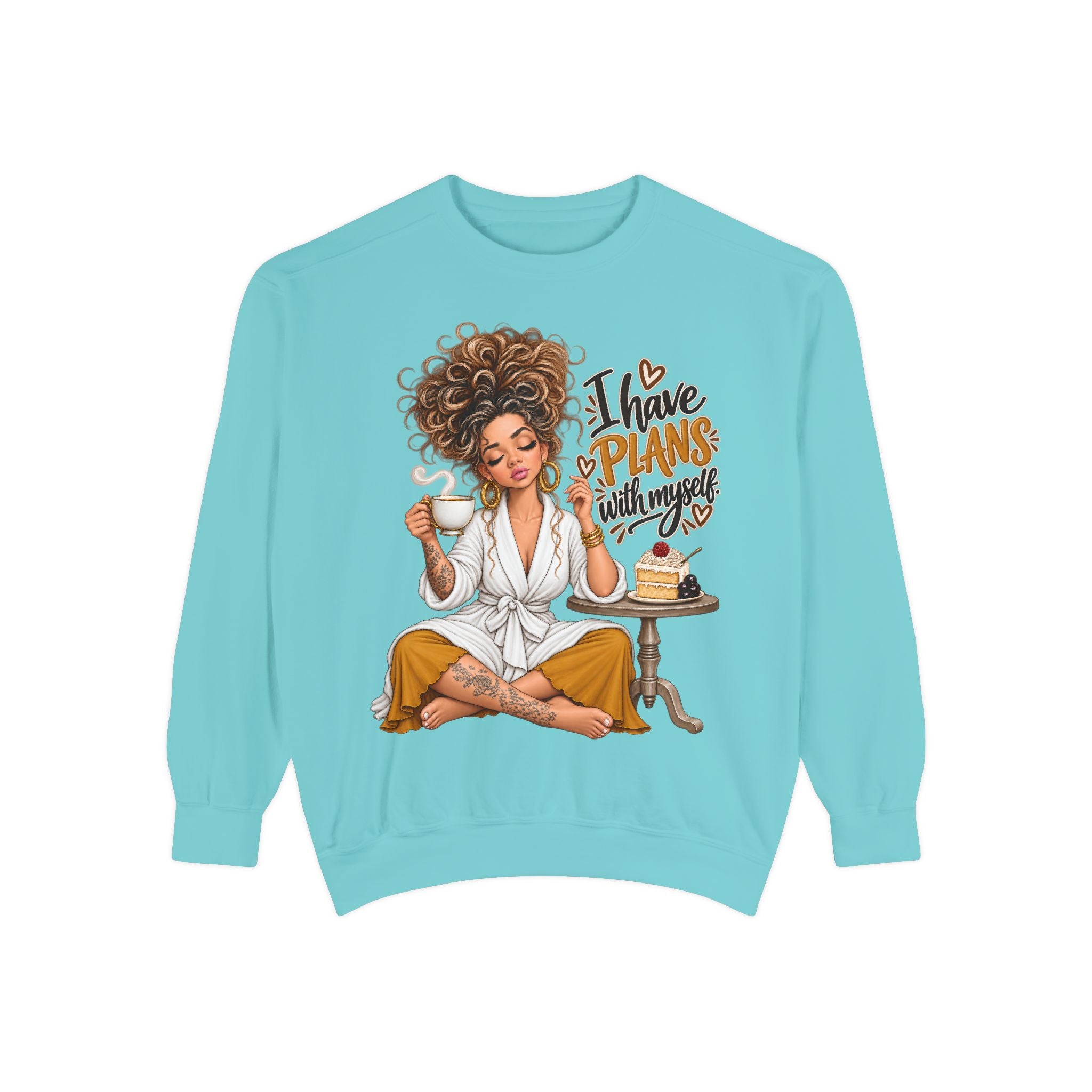 I Have Plans With Myself Sweatshirt — Cozy Self-Care Relaxation Crewneck - sweatshirt product image 6
