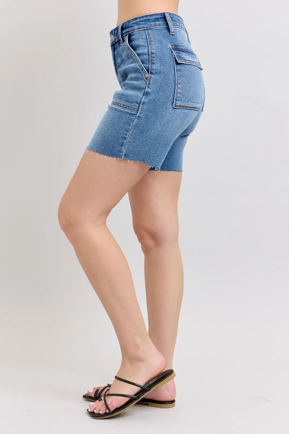 Judy Blue Mid Rise Bermuda Denim Shorts with Raw Hem | Plus Size, Shorts, $ 52.00, A Moment Of Now™