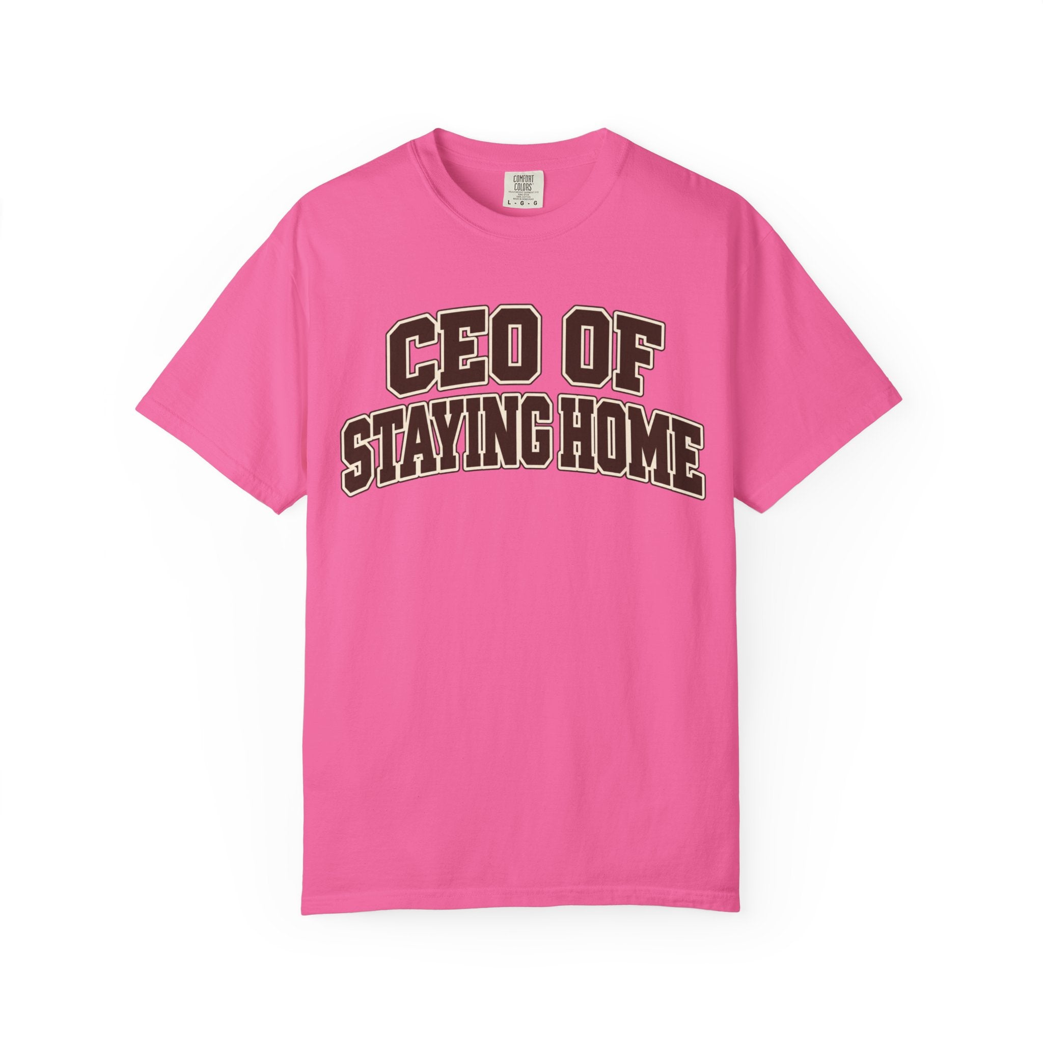 CEO of Staying Home varsity graphic Comfort Colors tee