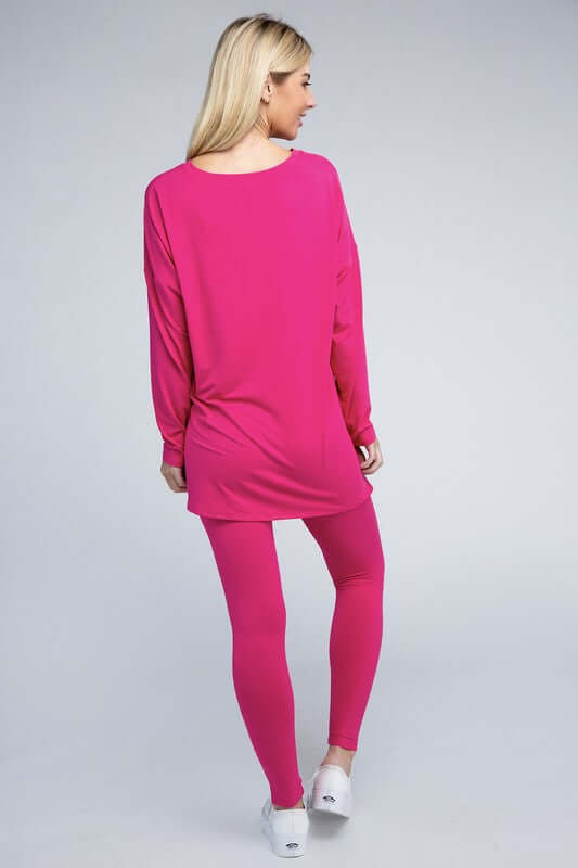 Brushed DTY Microfiber Loungewear Set, ZENANA, $ 36.95