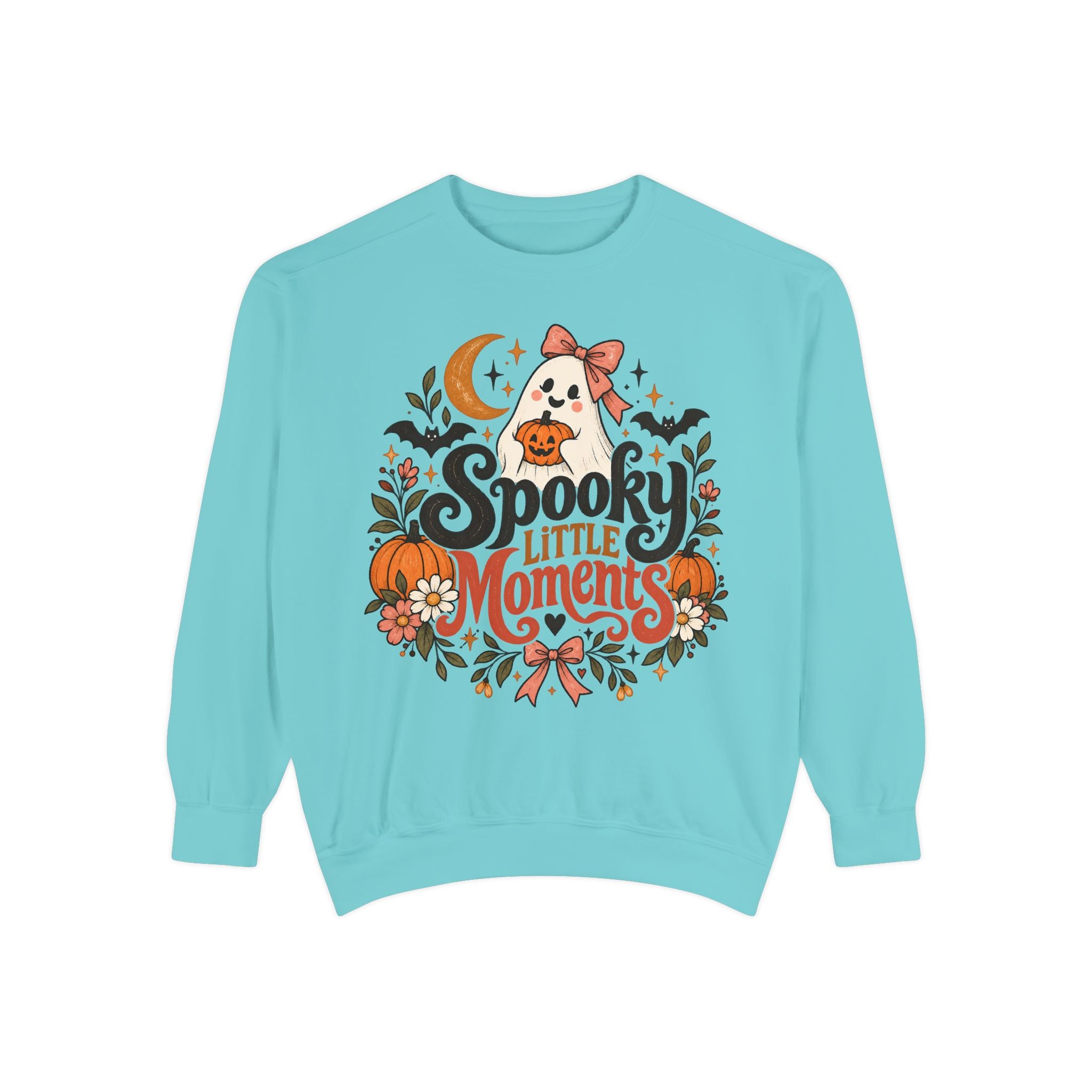 Retro Halloween floral sweatshirt on Comfort Colors® 1566 crewneck