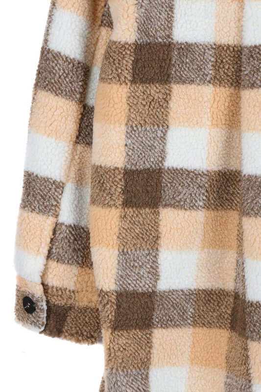 Plaid sherpa jacket with pockets, Lilou, $ 69.00