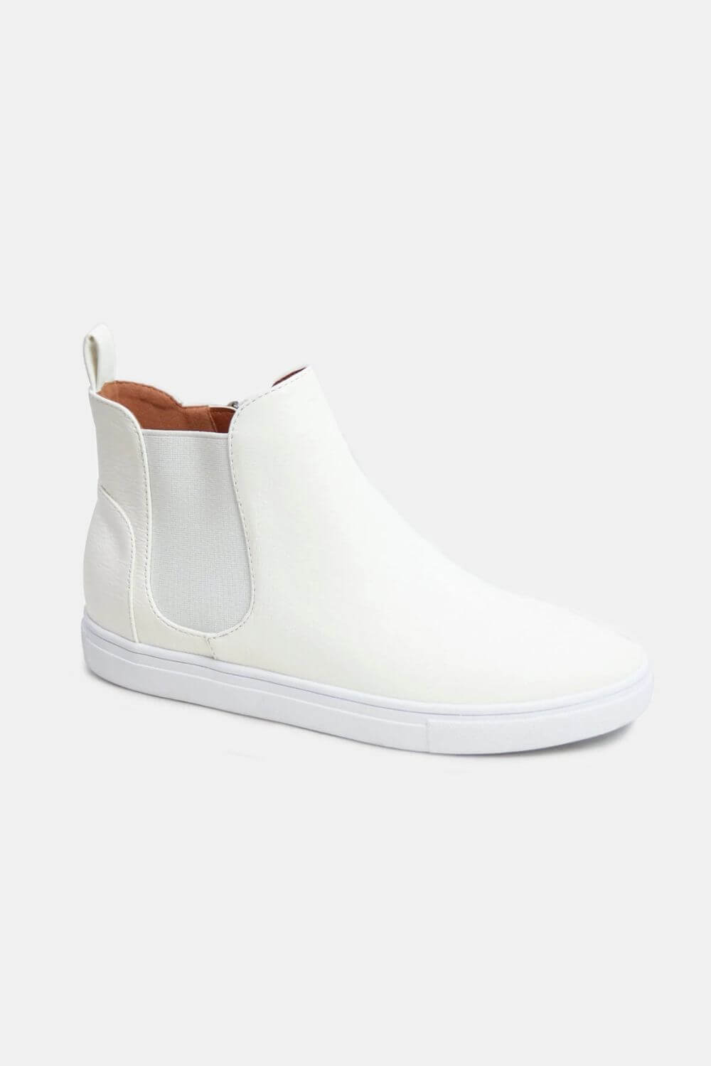 White Faux Suede High Top Sneakers | Stylish Comfort, Sneakers, $ 35.00, A Moment Of Now™