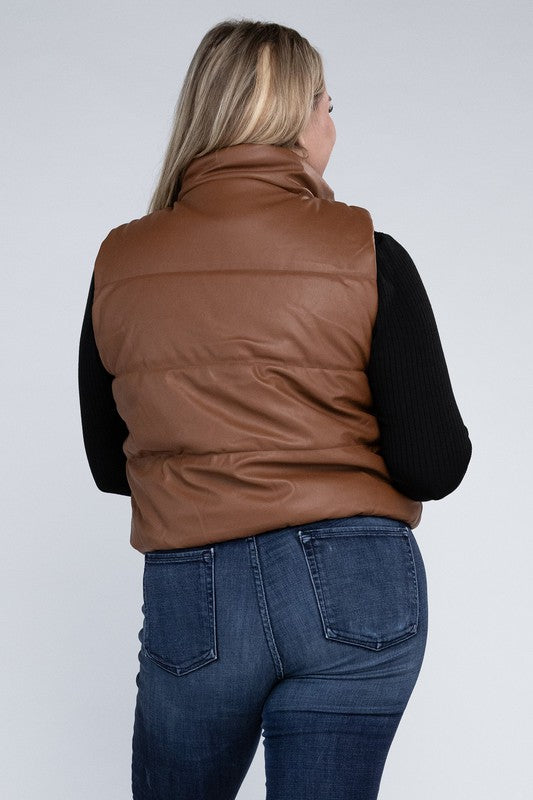 Plus Size Puffer Vest Jacket