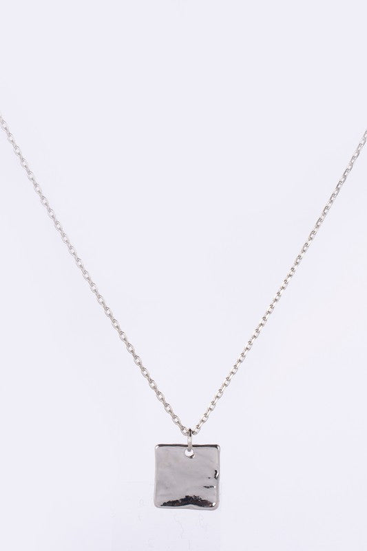 Shop Silver Twist Ring & Square Pendant Necklace Set | Fashion Jewelry, jewelry Sets, USA Boutique