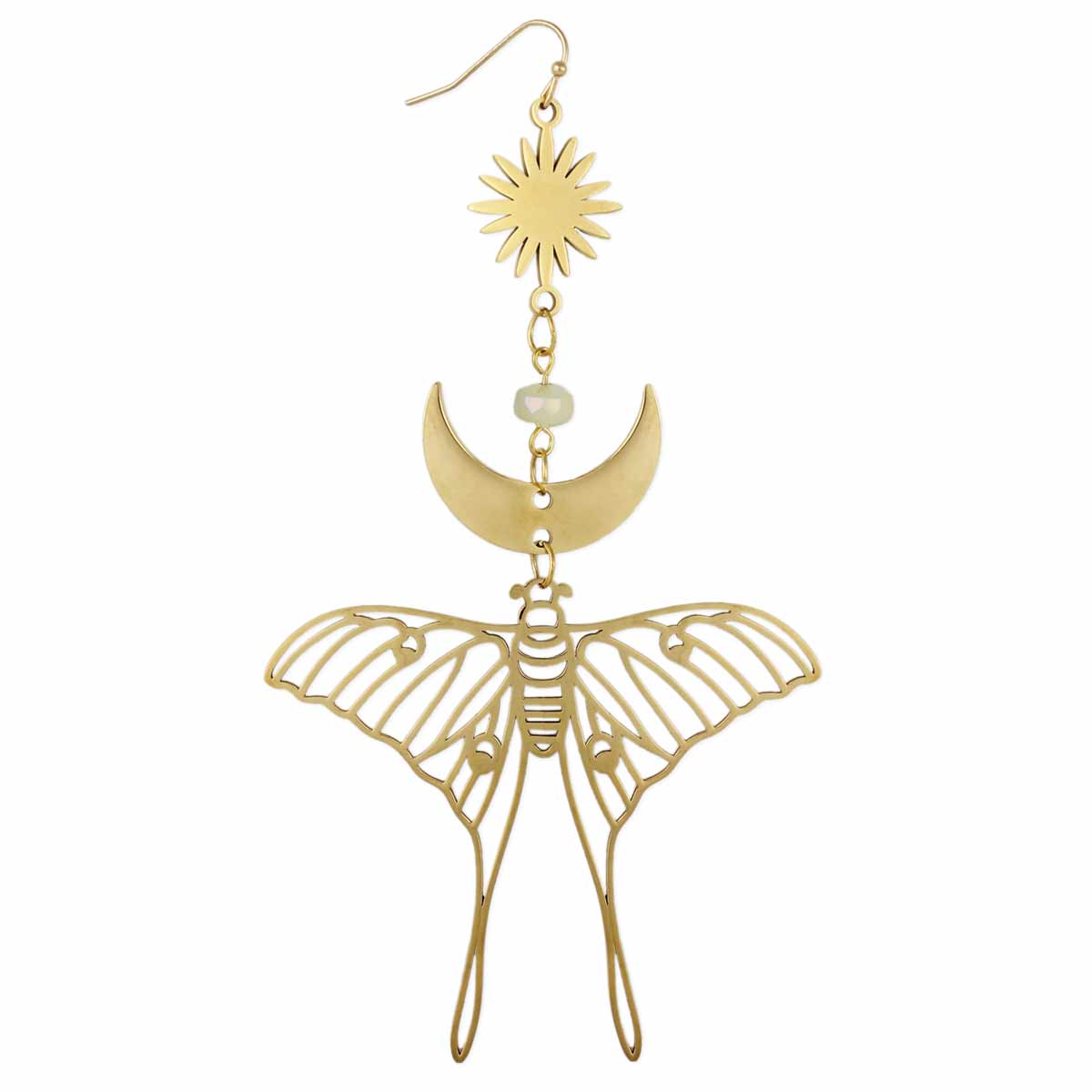 Celestial Luna Moth Oversized Gold Earrings, Accessories, $ 16.00, A Moment Of Now™