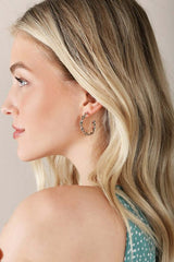 Twisted Hoop & Bold Earring Set - Silver